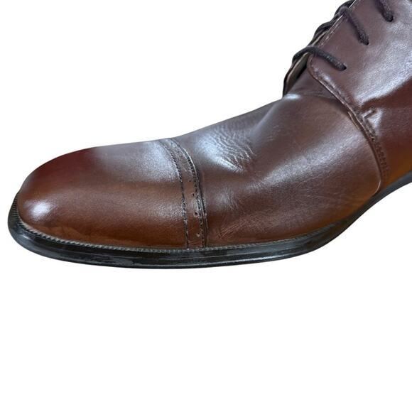 Joseph Abboud Mens Brown Oxford Leather Dress Shoes Cap Toe Lace Up Career 12 D main image 10
